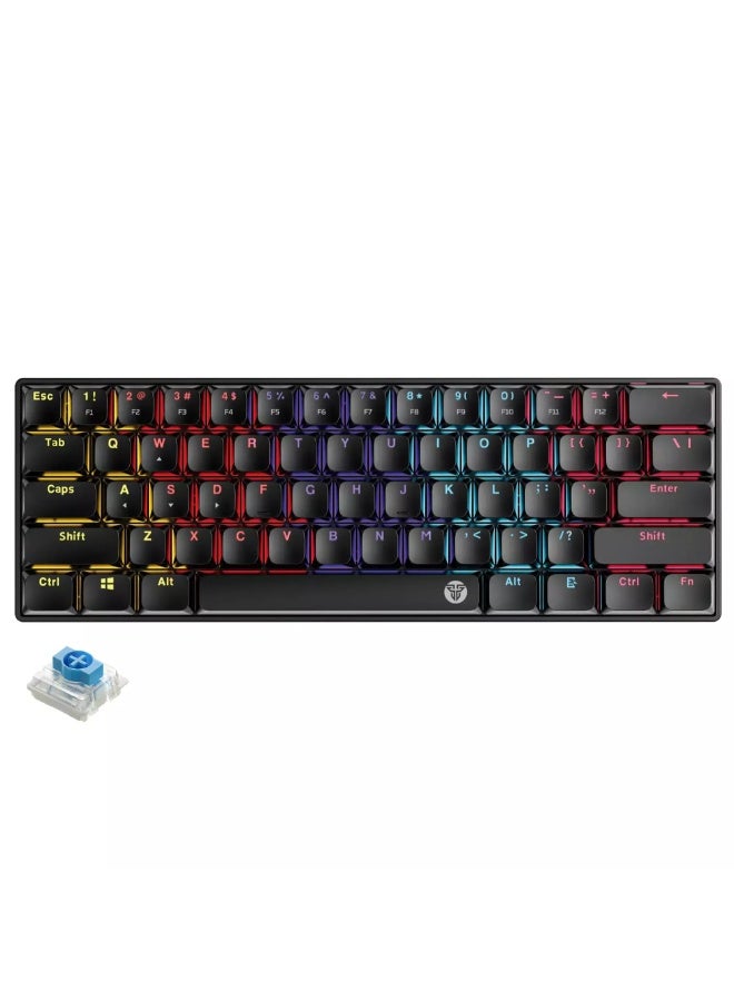 فانتيك لوحة مفاتيح الألعاب الميكانيكية ATOM AIR61 MK311 - مفاتيح زرقاء منخفضة الارتفاع - إضاءة RGB بـ 17 وضعًا - أغطية مفاتيح إضافية - Image 1